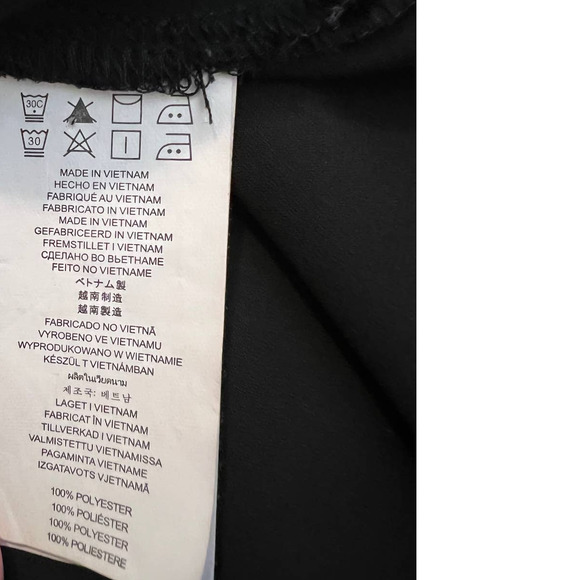 Michael Kors Blouse in Sheer Black Material Roll Tab Sleeves Front Zipper Size M - Picture 6 of 6